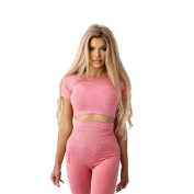 Seamless Short-Sleeve Crop Top Pink